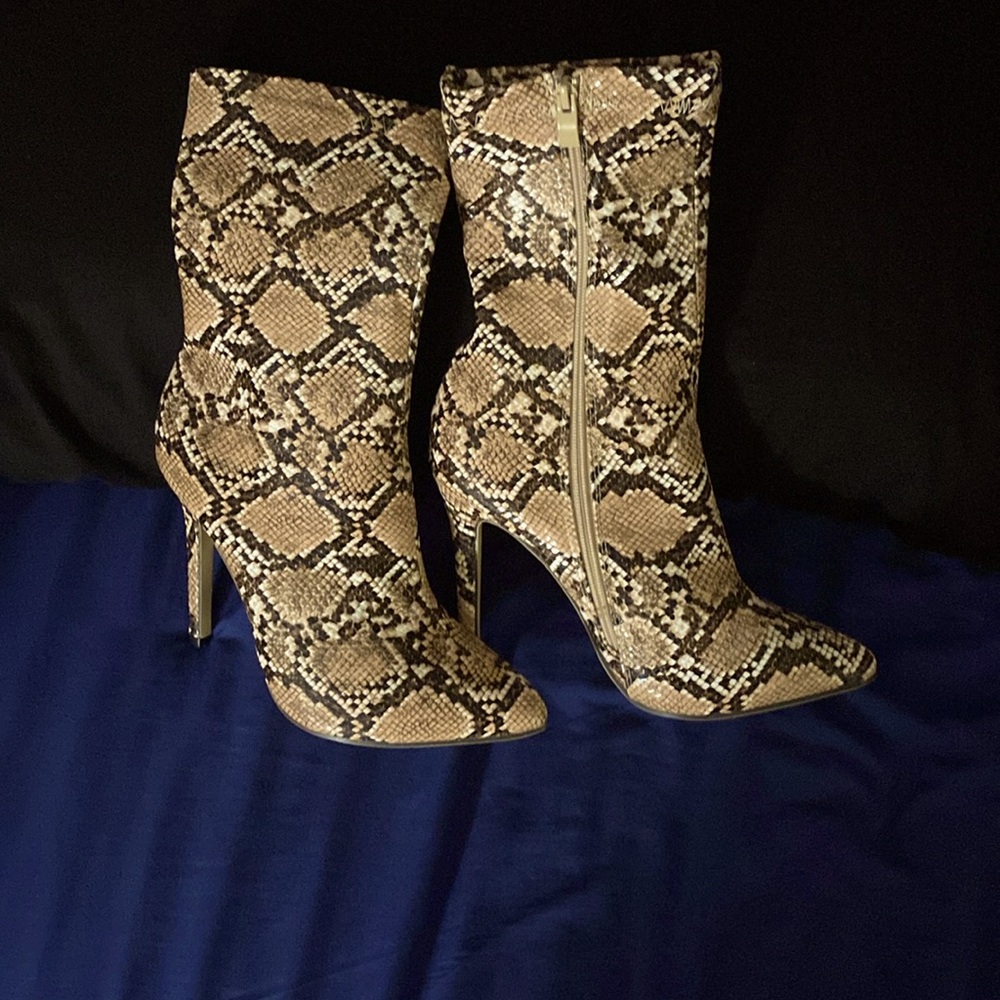 Snakeskin High Heel Boots